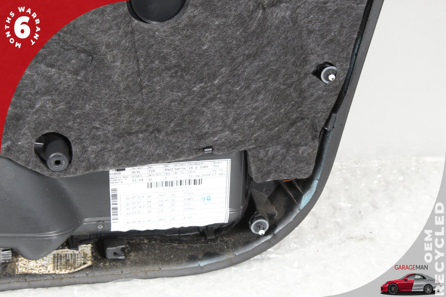 2012-2018 Audi A6 Front Left Driver Side Interior Door Panel 4G1867021 OEM