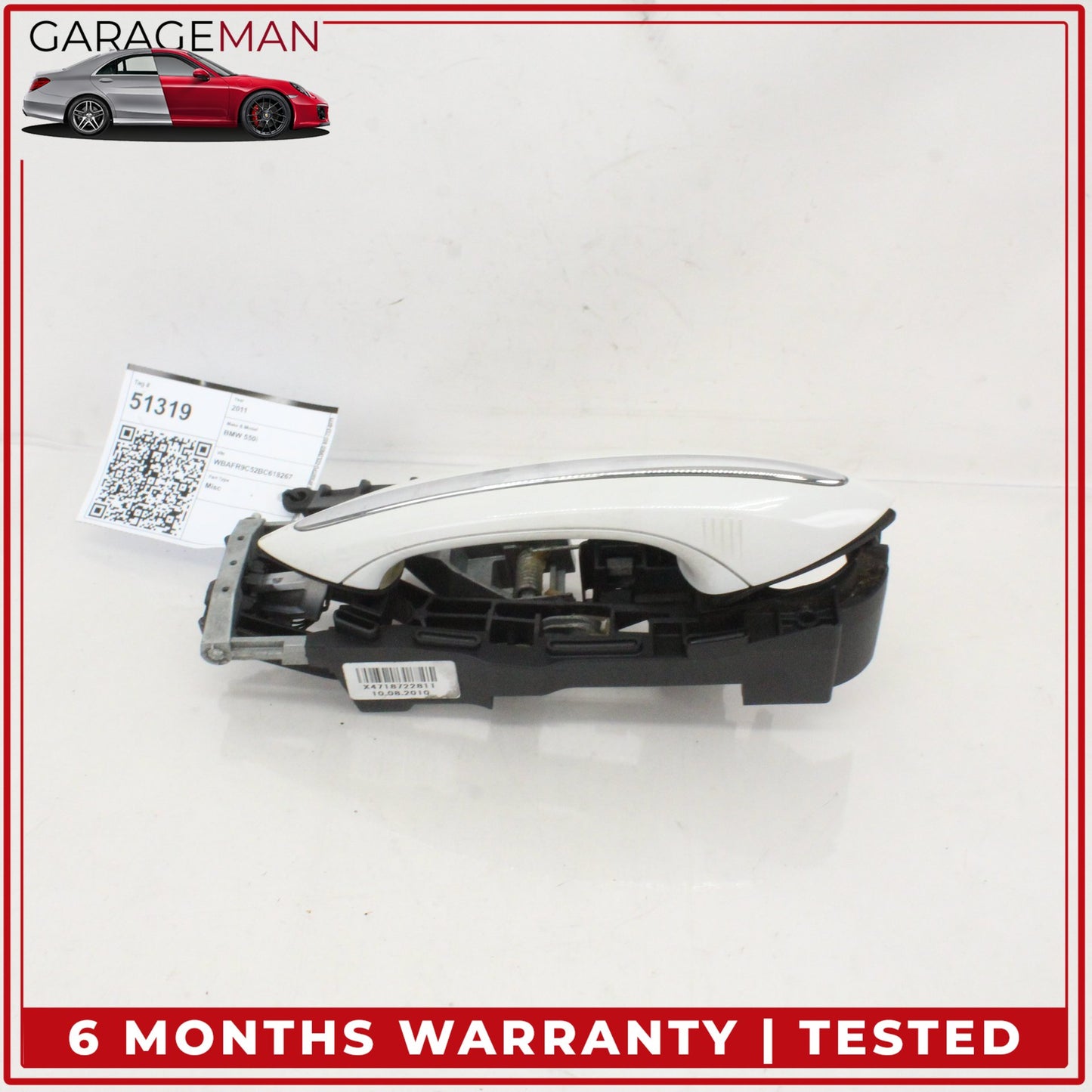 2011-2016 BMW 550i Front Right Passenger Side Exterior Door Handle White OEM
