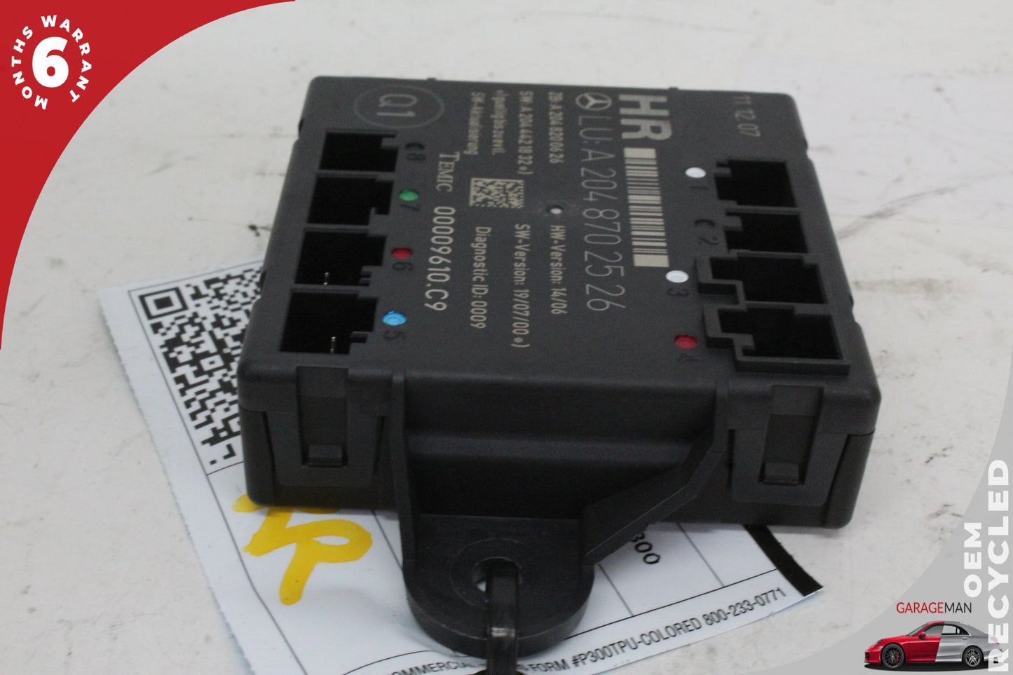 08-14 Mercedes-Benz C300 W204 Right Rear Door Control Module 2048702526 OEM