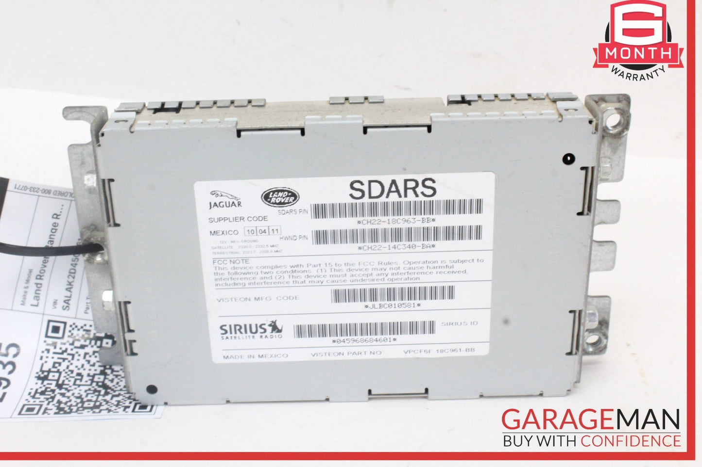 2012-2013 Land Rover LR4 Sirius Satellite Radio Receiver CH2218C963BB OEM