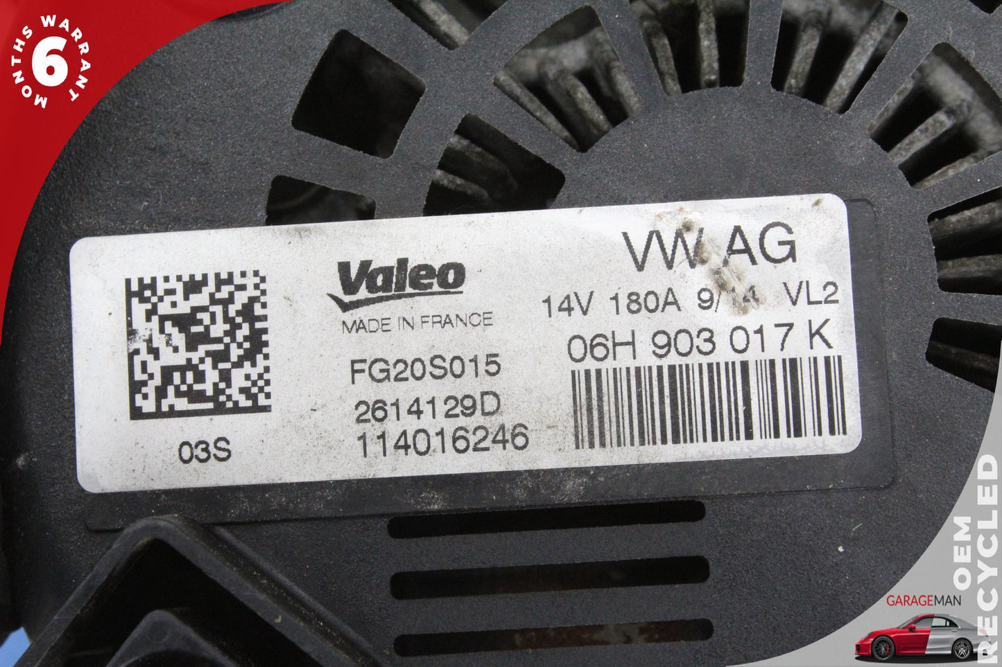 2012-2015 Audi A6 Sedan Alternator Generator 06H903017K