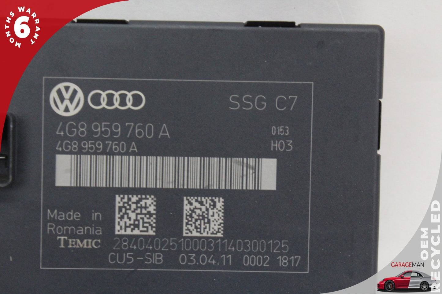 2012-2018 Audi A7 A6 Front Left Side Seat Control Module Unit 4G8959760A OEM