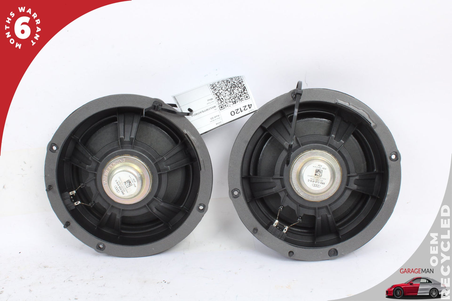 09-17 Audi Q5 8R Front Left & Right Door Audio Speaker Set OEM 8R0035415C