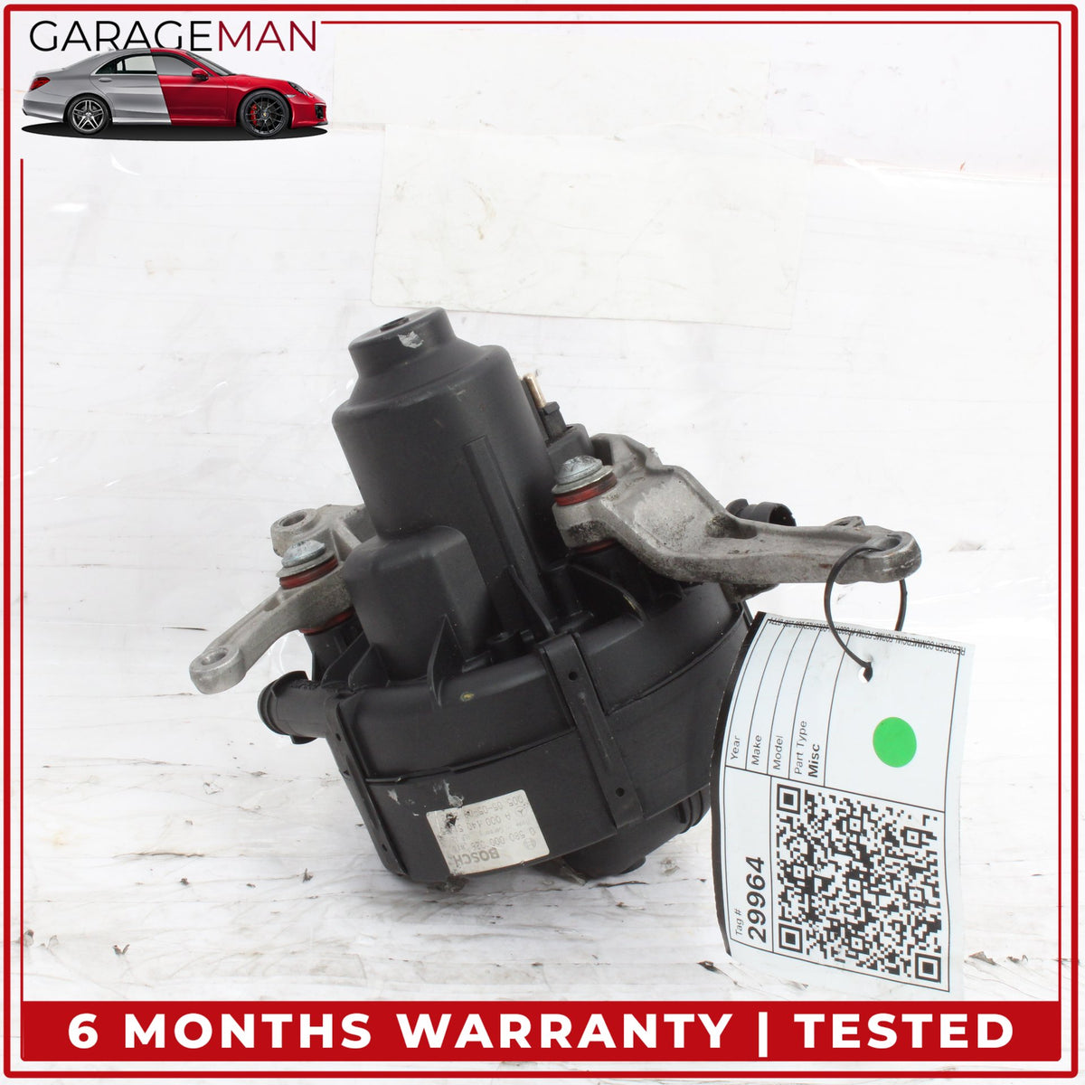2005-2015 Mercedes W221 S550 Secondary Air Smog Pump w/ Bracket 0001405185 OEM