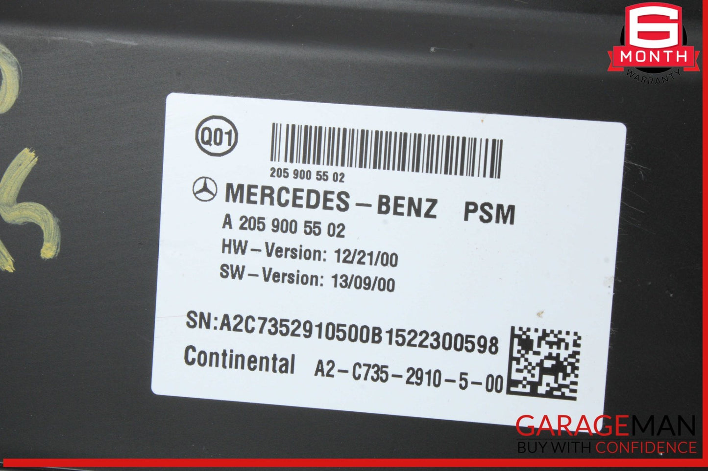 2015-2020 Mercedes-Benz C300 W205 Front Right Seat Control Module 2059005502