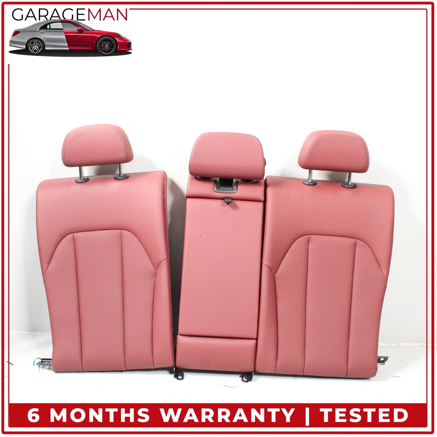 2019-2025 BMW 330i Rear Left and Right Upper Seat Cushion w/ Arm Rest Red OEM