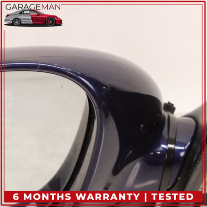 1999-2005 Porsche 911 Carrera 996 Left Door Rear View Mirror Blue Metallic OEM