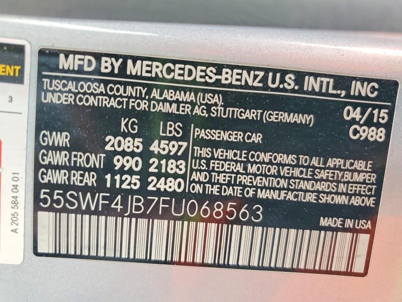 Parting Out- 2015 Mercedes-Benz C300- 206