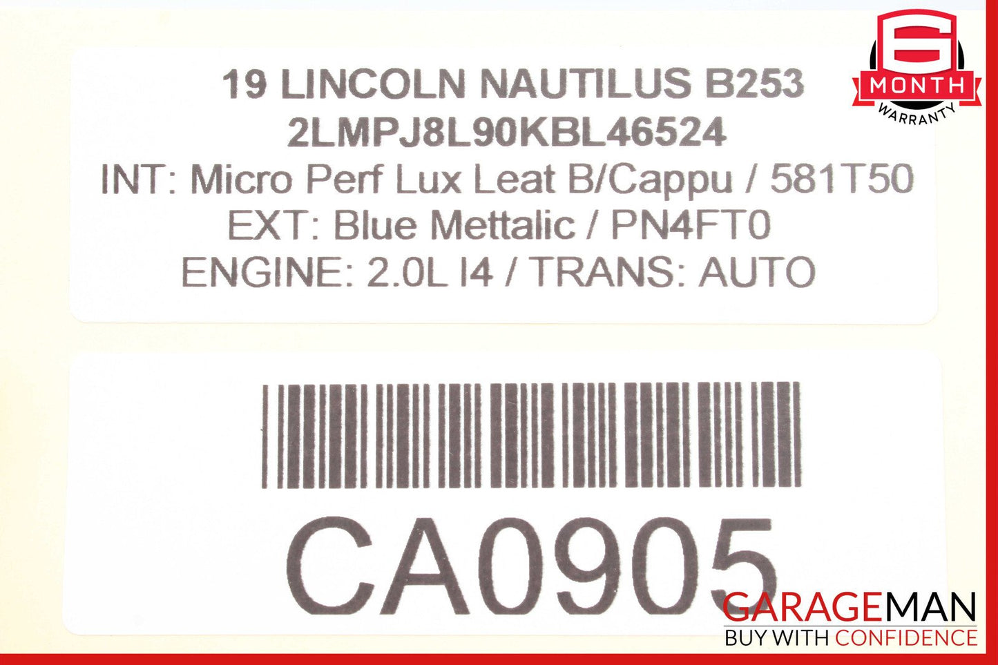 19-21 Lincoln Nautilus Front Right Dash Dashboard Airbag Air Bag OEM