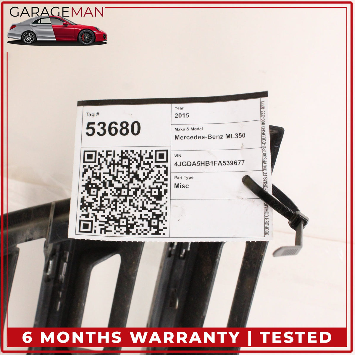 2012-2015 Mercedes W166 ML350 Front Hood Upper Radiator Grille 1668800985 OEM