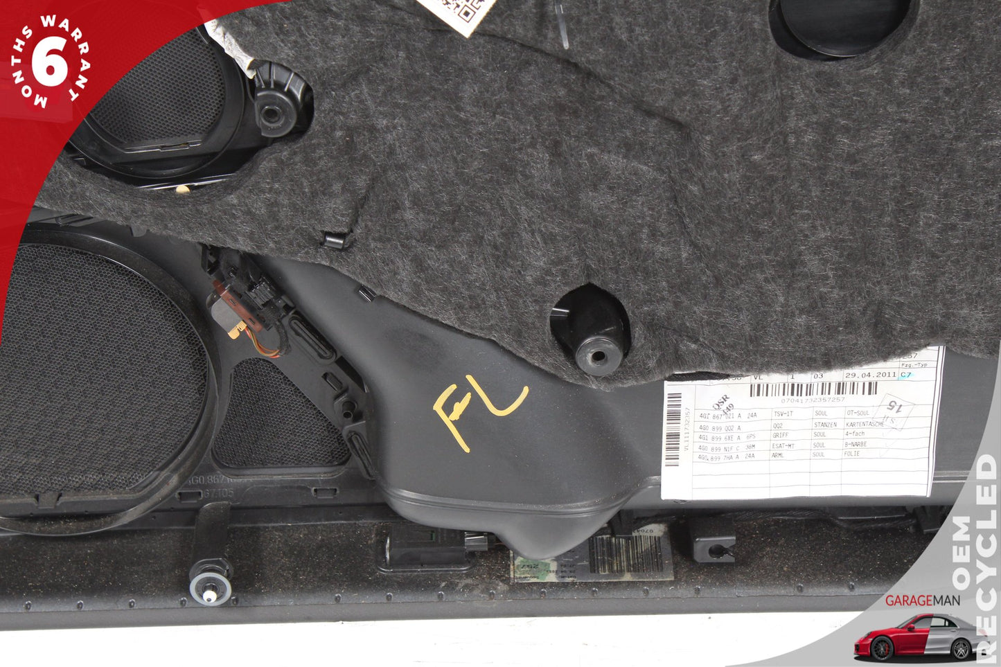 2012-2018 Audi A6 Front Left Interior Door Panel 4G1867021