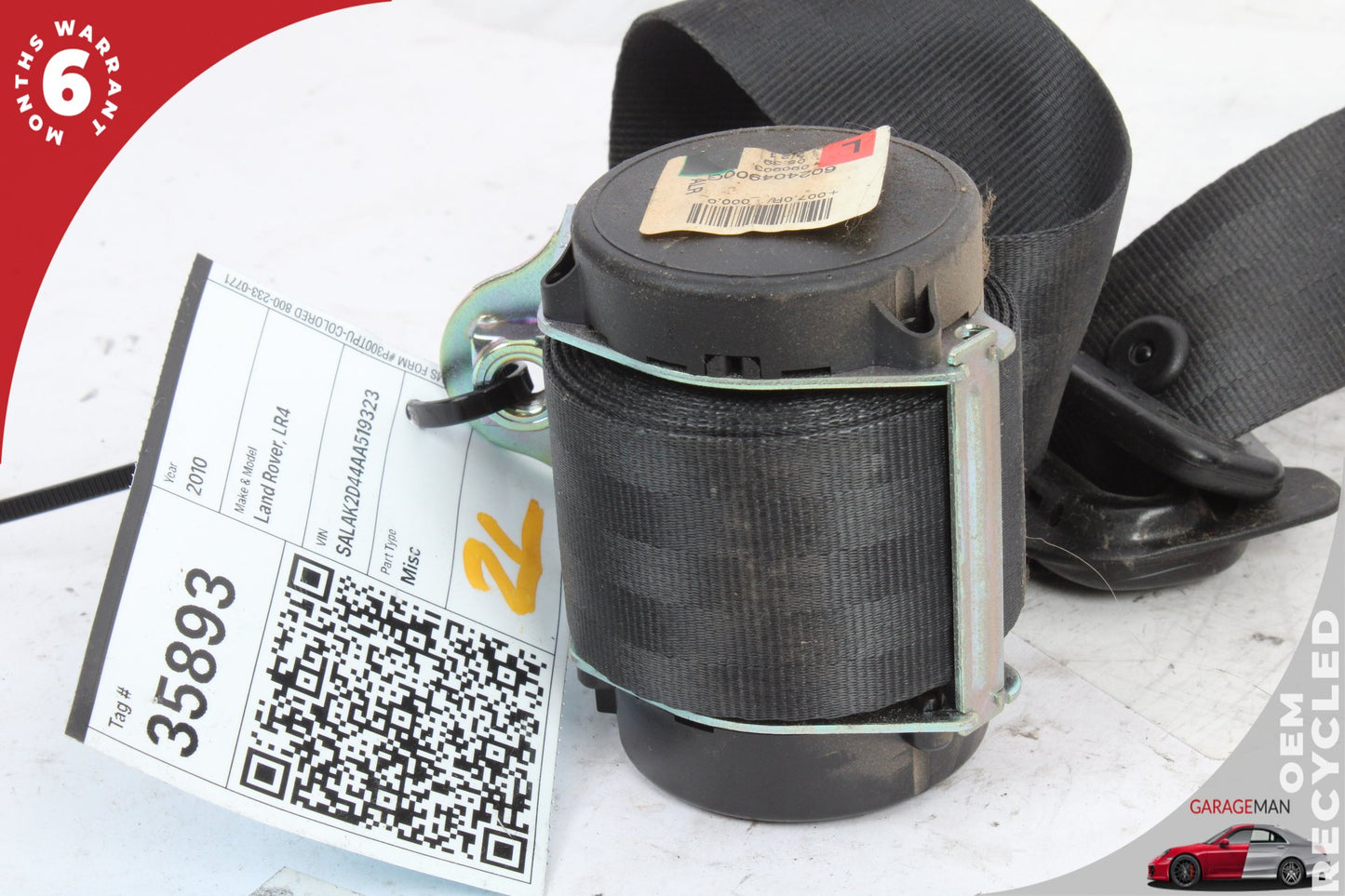 2010-2016 Land Rover LR4 SUV Rear Left Side 2nd Row Seat Belt 602404900G OEM