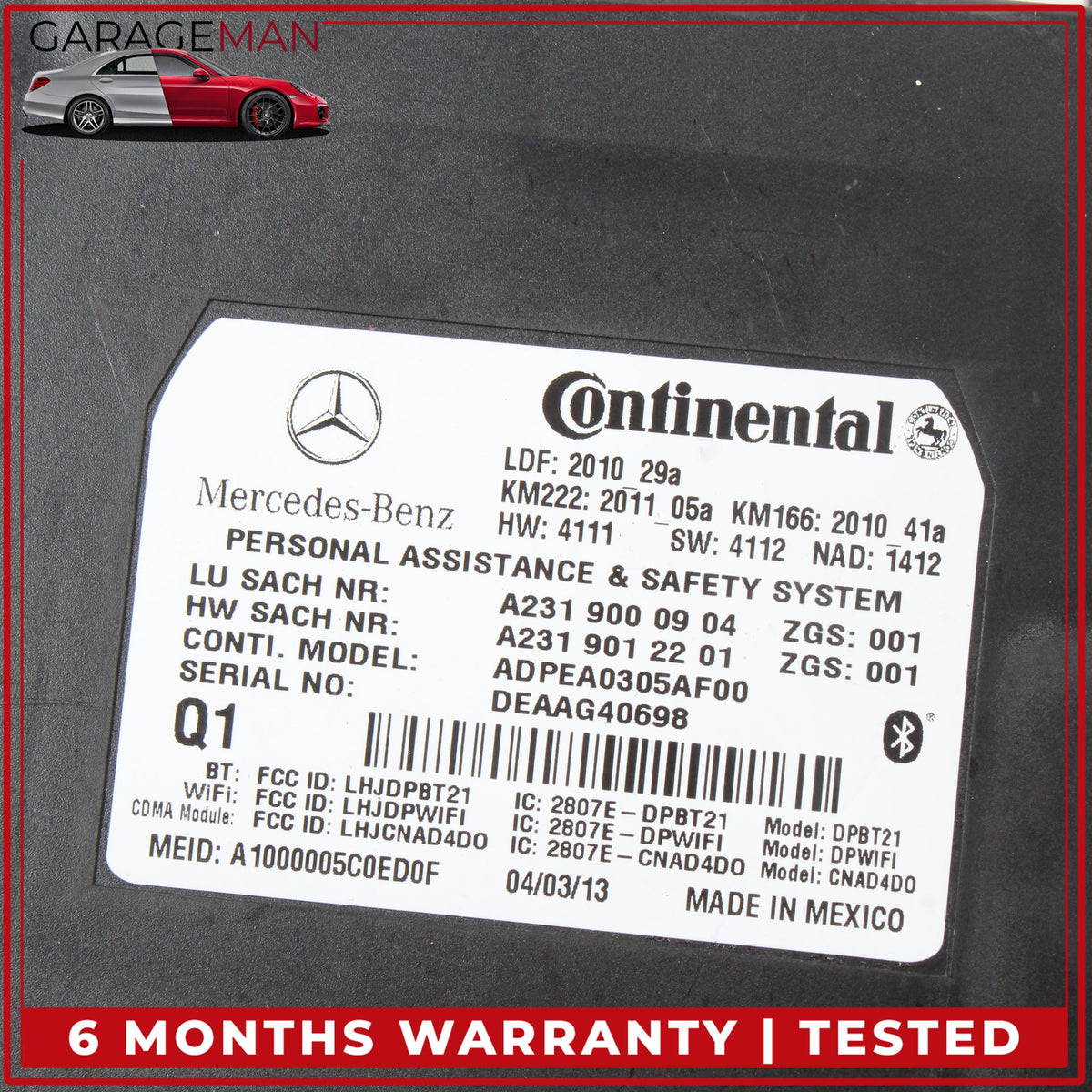 2010-2020 Mercedes W212 E350 GL450 Tele Aid Control Module Unit 2319000904 OEM