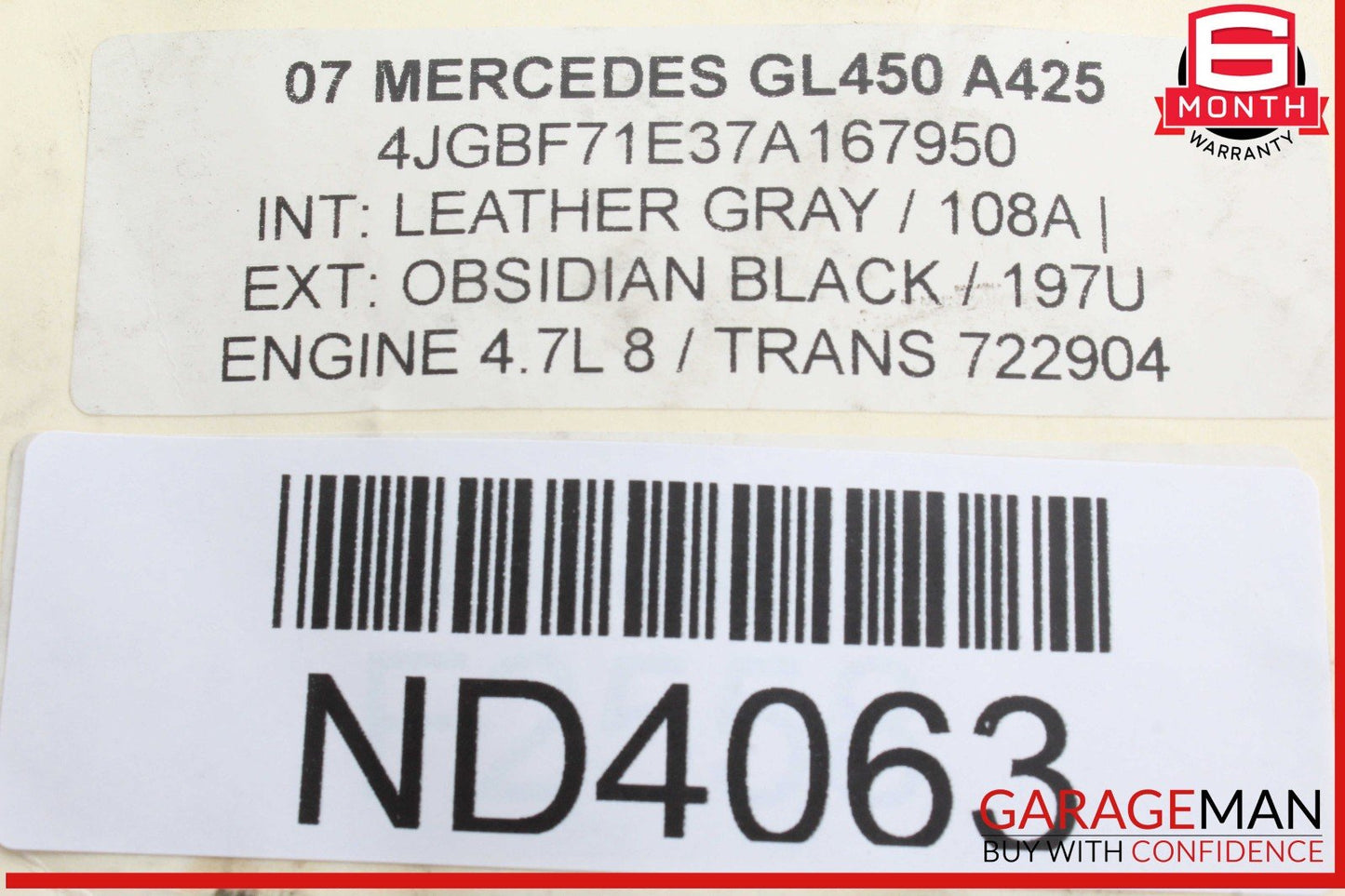 06-09 Mercedes X164 ML450 GL450 Airbag Air Bag SRS Control Module OEM