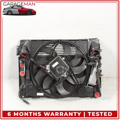 2012-2016 BMW 328i F30 Engine Radiator Cooling Fan Motor Assembly OEM