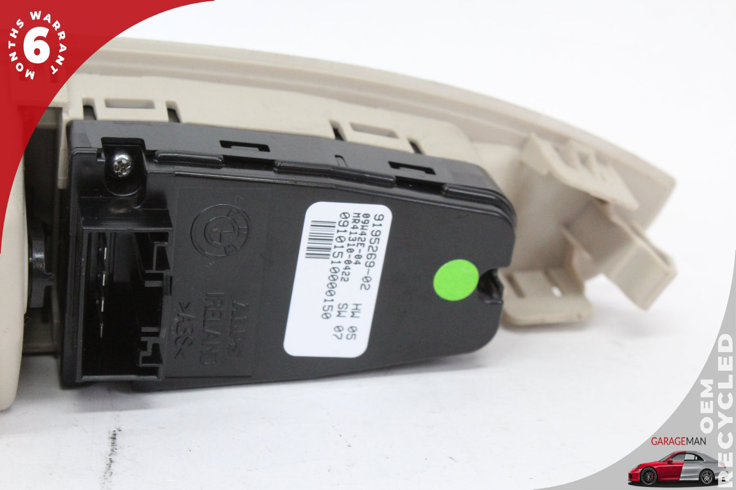 2009-2015 BMW 750i Rear Right Passenger Side Window Switch w/ Trim 9195269 OEM