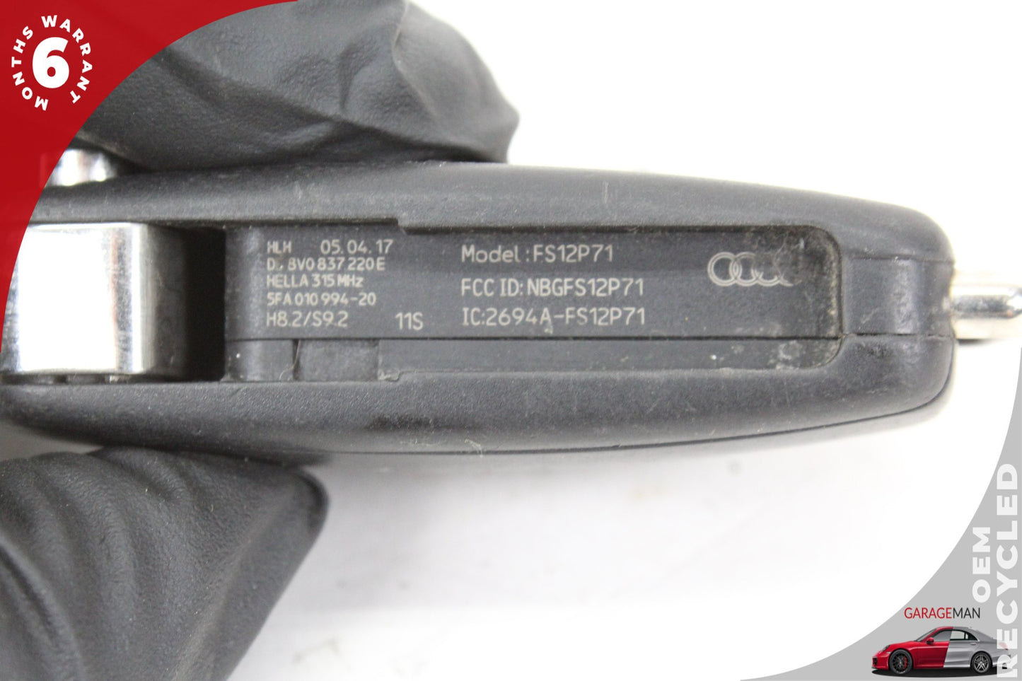 13-18 Audi A3 8V Sedan Keyless Entry Smart Remote Key Fob 8V0837220E Genuine