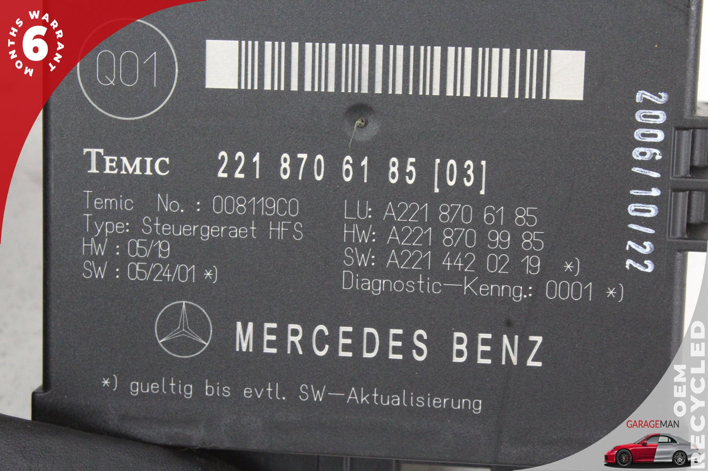 2007-2009 Mercedes W221 S550 Trunk Release Remote Open Close Module Unit OEM