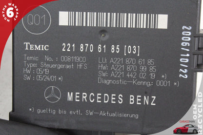 2007-2009 Mercedes W221 S550 Trunk Release Remote Open Close Module Unit OEM