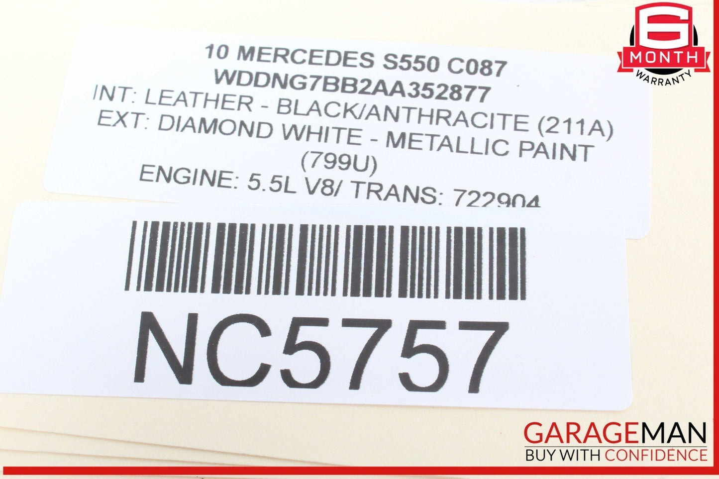 07-10 Mercedes W221 S550 CL550 Steering Wheel Airbag Air Bag Assembly Black OEM