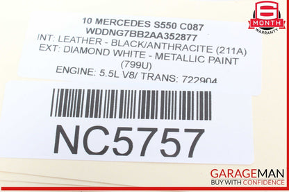 07-10 Mercedes W221 S550 CL550 Steering Wheel Airbag Air Bag Assembly Black OEM