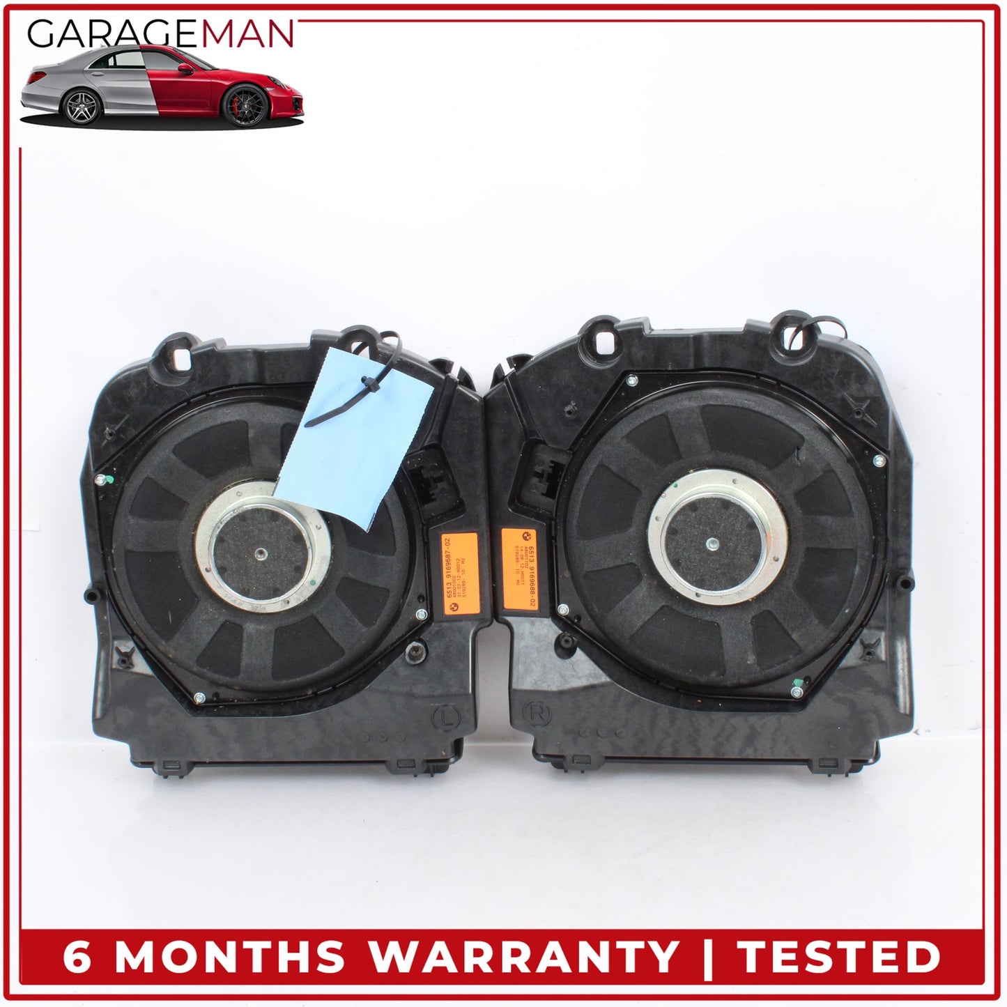 2012-2019 BMW 650i Front Left and Right Side Floor Subwoofer Speaker Set OEM