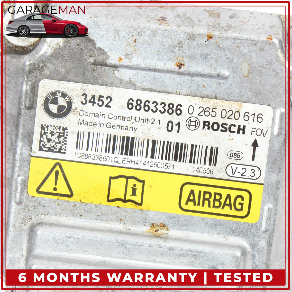 2012-2018 BMW 328i F30 Sedan Airbag Air Bag Sensor Module Bosch 6863386 OEM