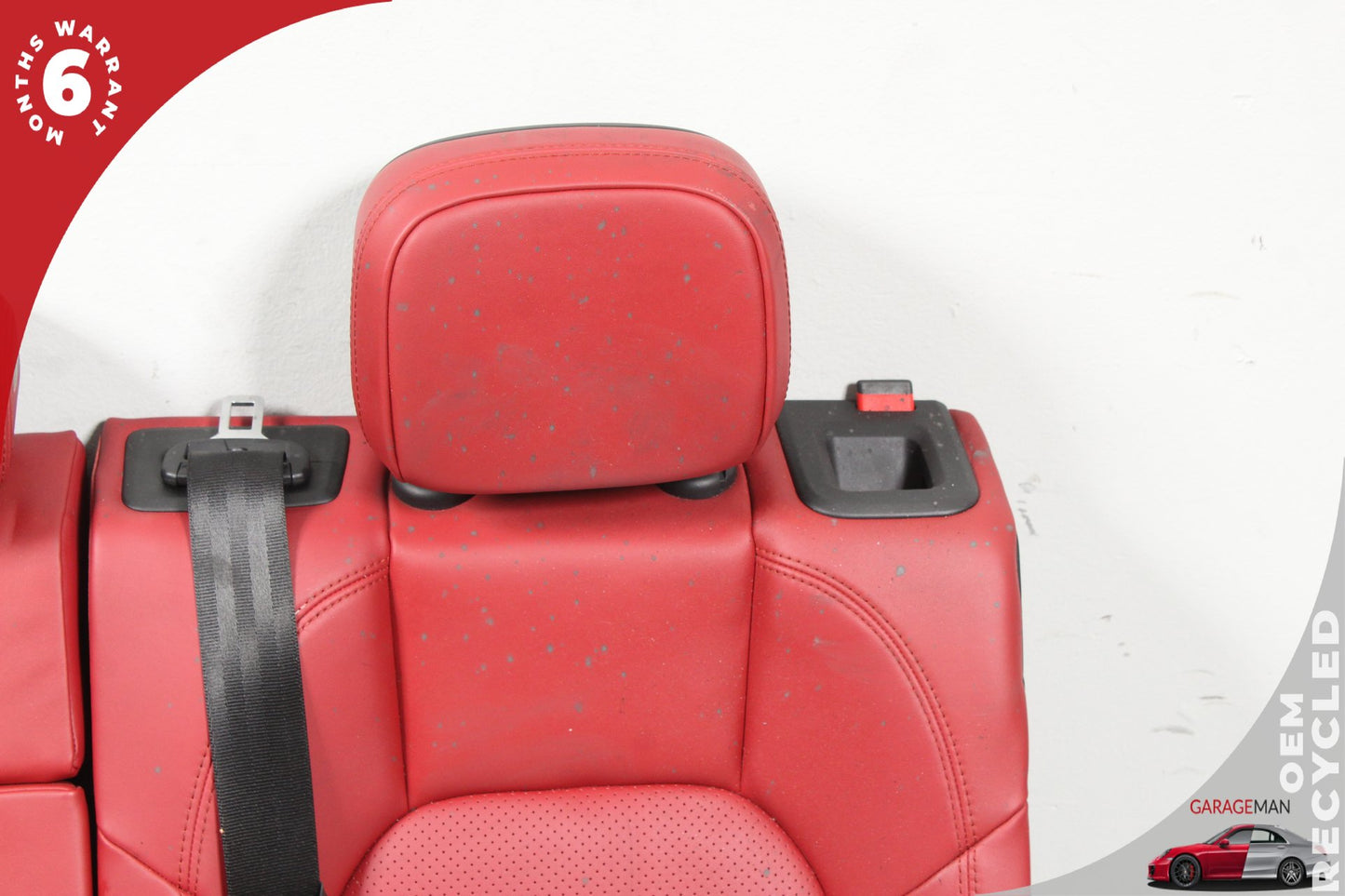 2015-2018 Porsche Macan 95B Front &amp; Rear Complete Leather Seat Assembly Red OEM