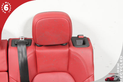 2015-2018 Porsche Macan 95B Front &amp; Rear Complete Leather Seat Assembly Red OEM