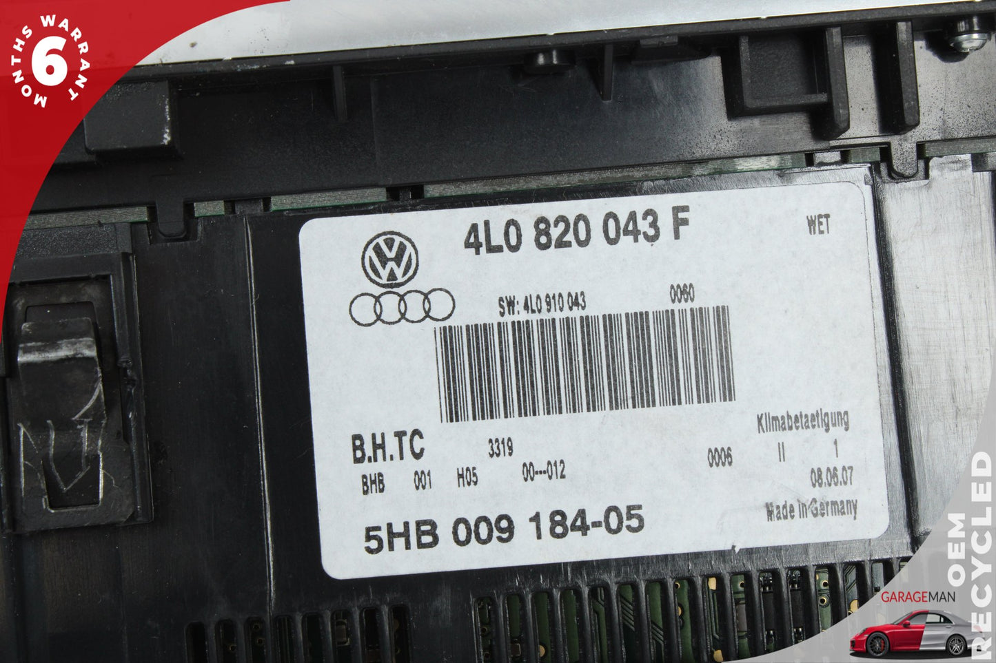 2007-2009 Audi Q7 AC A/C Climate Control Switch Panel 4L0820043F OEM