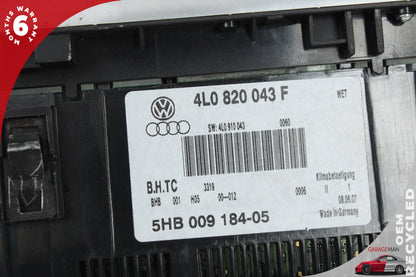 2007-2009 Audi Q7 AC A/C Climate Control Switch Panel 4L0820043F OEM