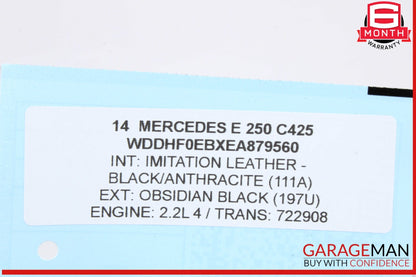 2014-2016 Mercedes-Benz E250 W212 Left Side Inner Taillight Tail Light Lamp OEM