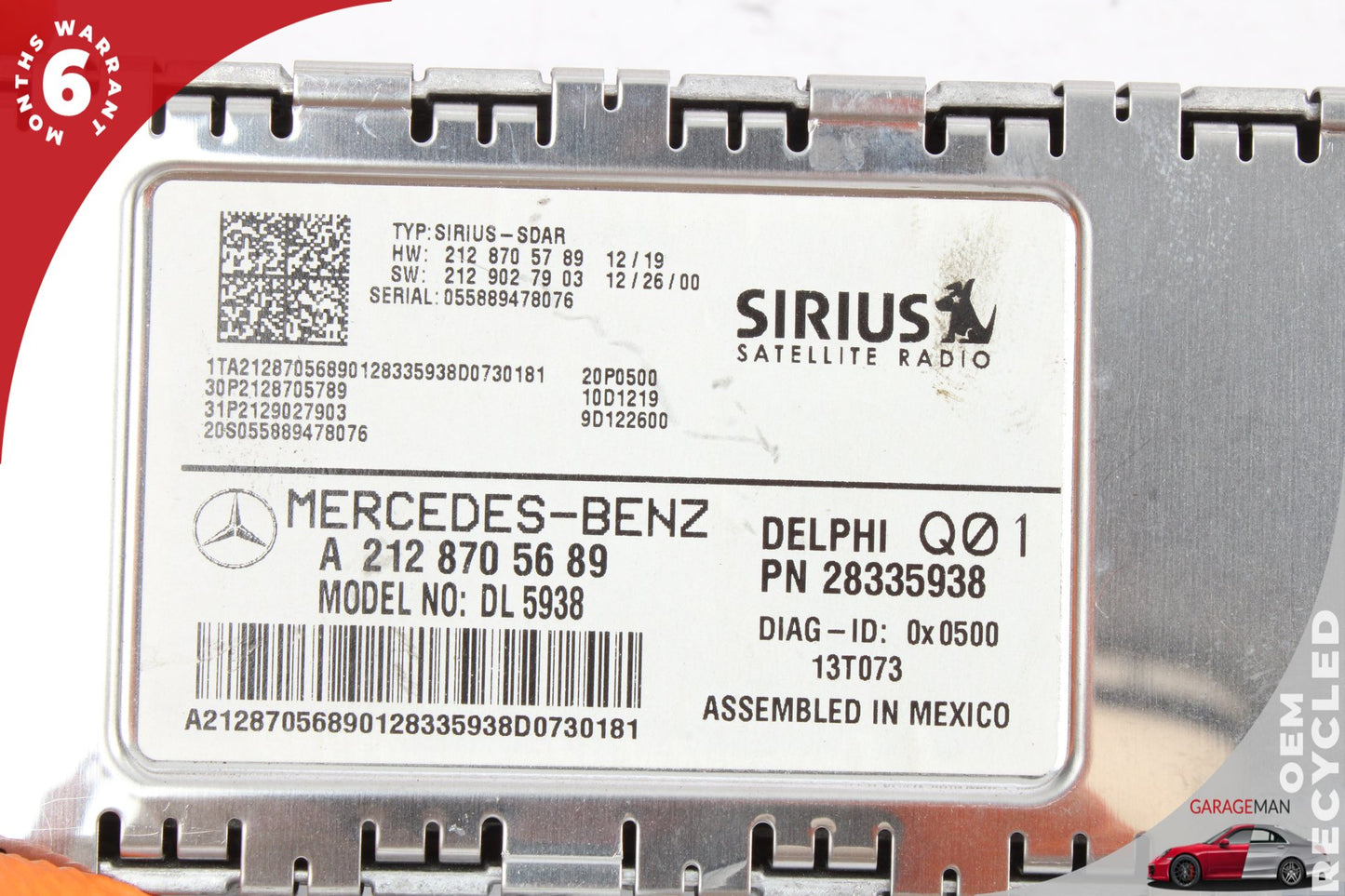 10-17  Mercedes-Benz E350 W212 Sedan Sirius Satellite Radio Receiver 2128705689