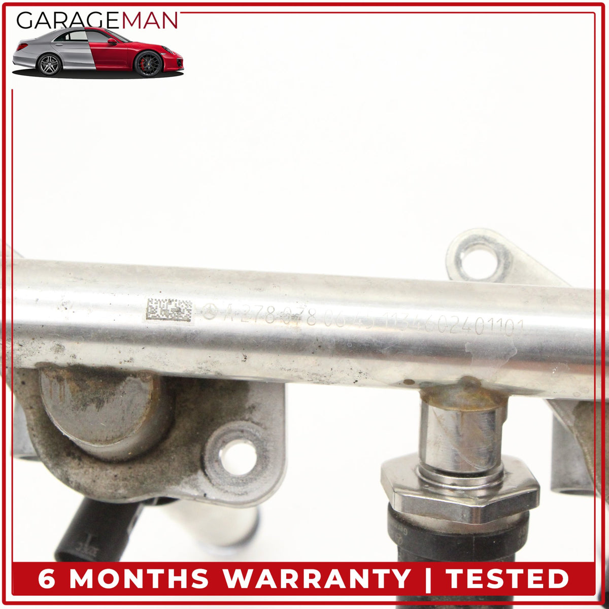 2011-2018 Mercedes X166 GL450 Fuel Injection Rail Line w/ Injectors Right Side