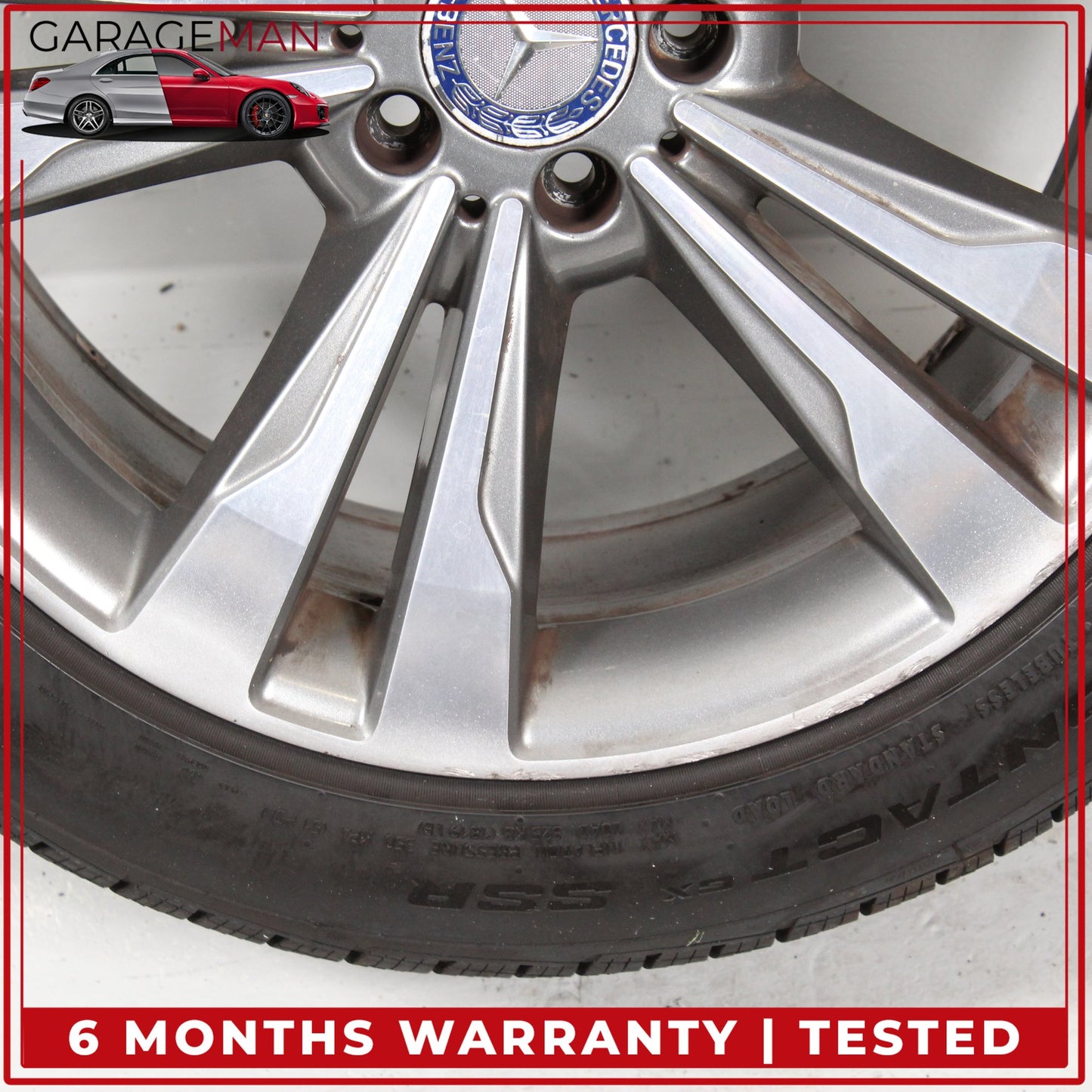 2014-2017 Mercedes W222 S550e S600 Rear Wheel Rim w/ Tire 9.5JX19H2 ET43.5 OEM