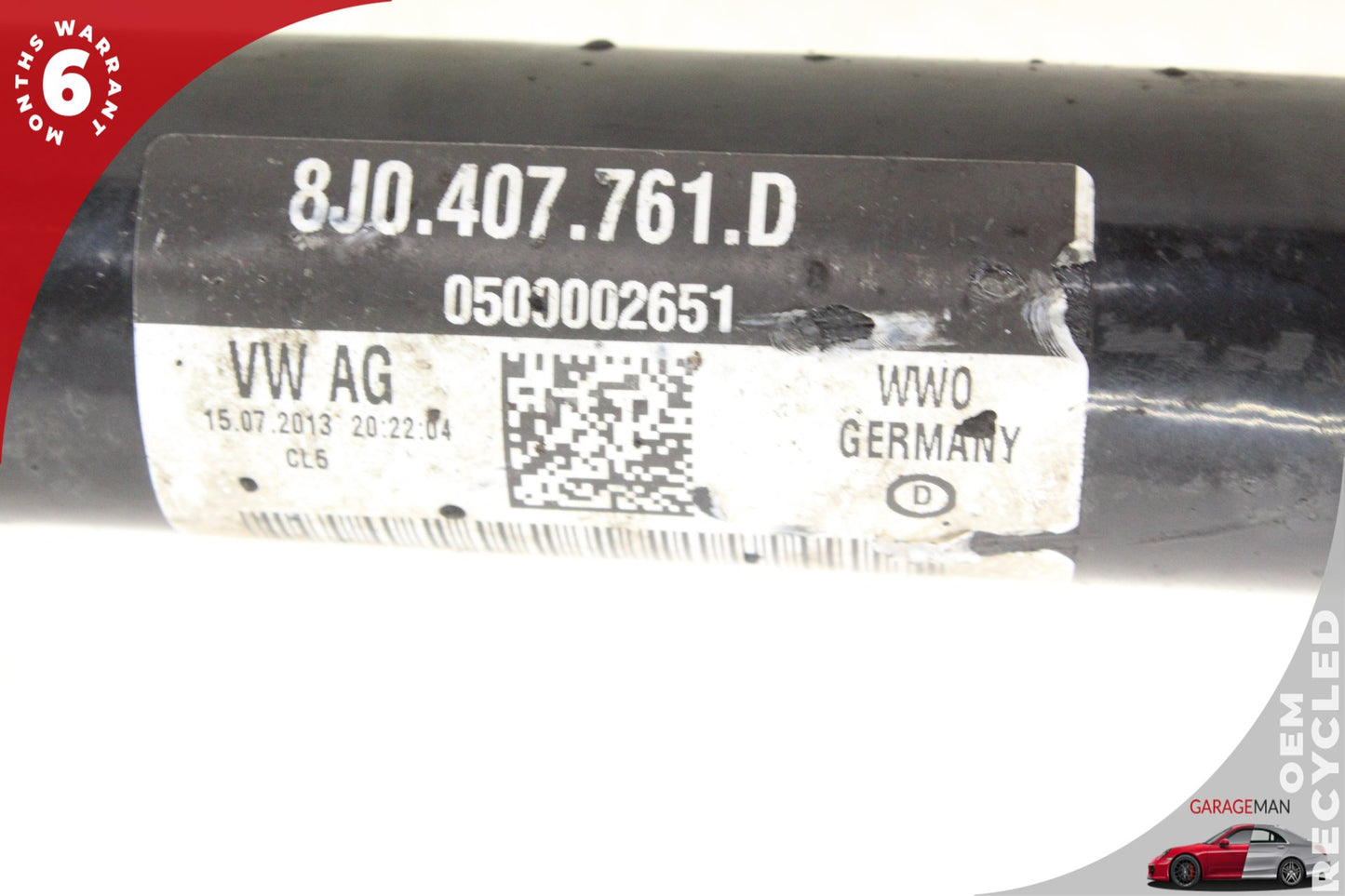 2009-2019 Audi TT 8J Front Left Driver Side Axle Shaft 8J0407761D OEM
