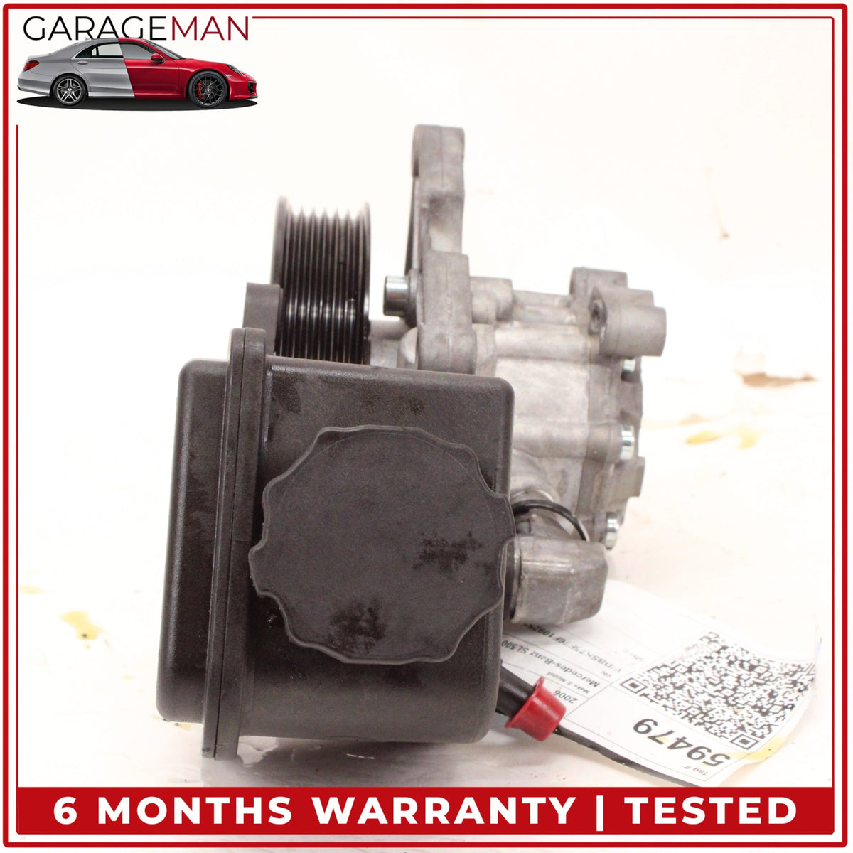 2003-2011 Mercedes-Benz SL500 R230 RWD Power Steering Pump w/ Reservoir Tank OEM