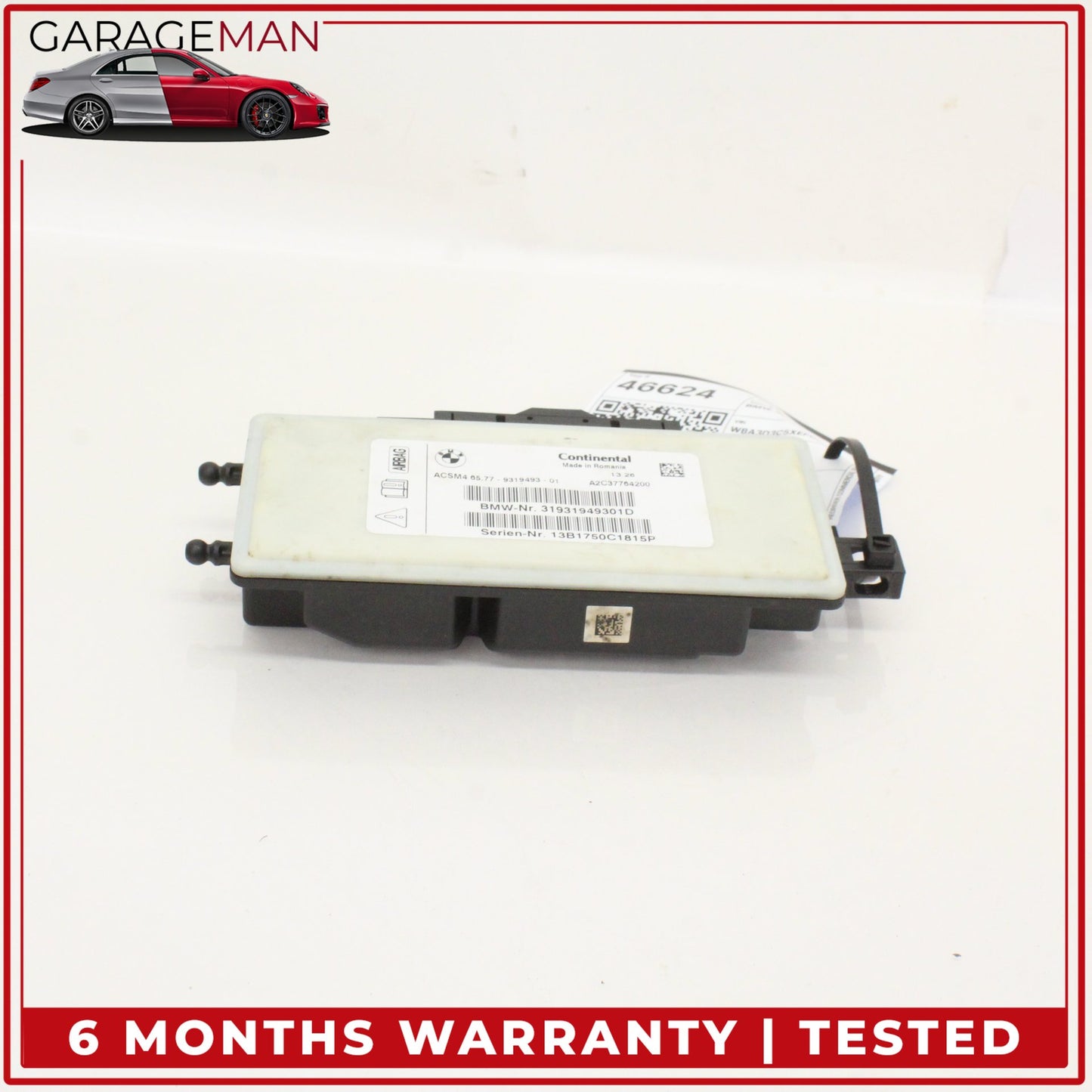 2012-2018 BMW 328d RWD Crash Impact Safety Sensor Control Module Unit 1949301
