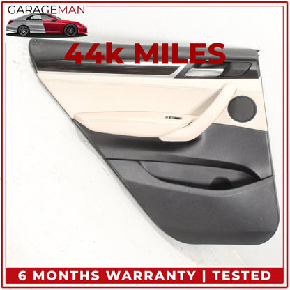 2011-2017 BMW X3 F25 Rear Left Driver Side Interior Door Trim Panel Beige OEM
