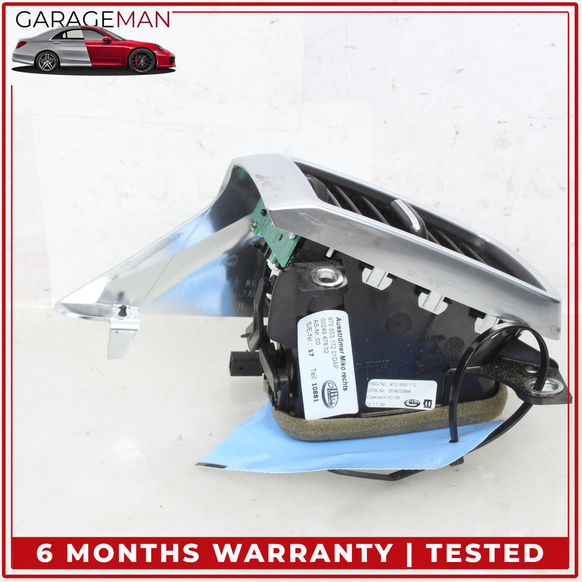 2010-2016 Porsche Panamera 970 Rear Left and Right Side AC A/C Air Vent Set OEM
