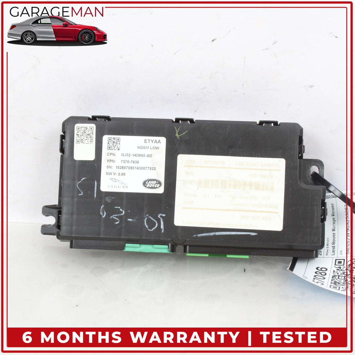 2013-2017 Range Rover L405 Front Right Side Seat Control Module GJ3214D600AD OEM