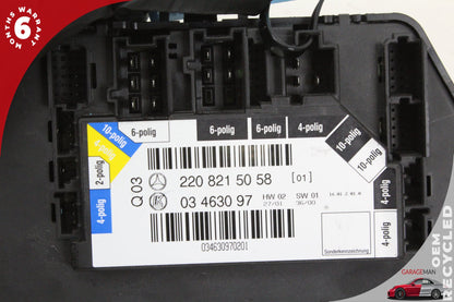 00-06 Mercedes-Benz S500 W220 Rear Right Passenger Seat Control Switch 220821505