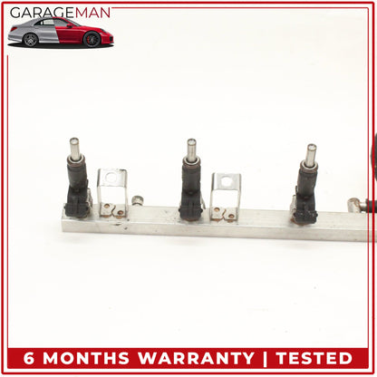 2011-2013 BMW 528i F10 N52 3.0L Fuel Rail w/ Injectors Set 7542541
