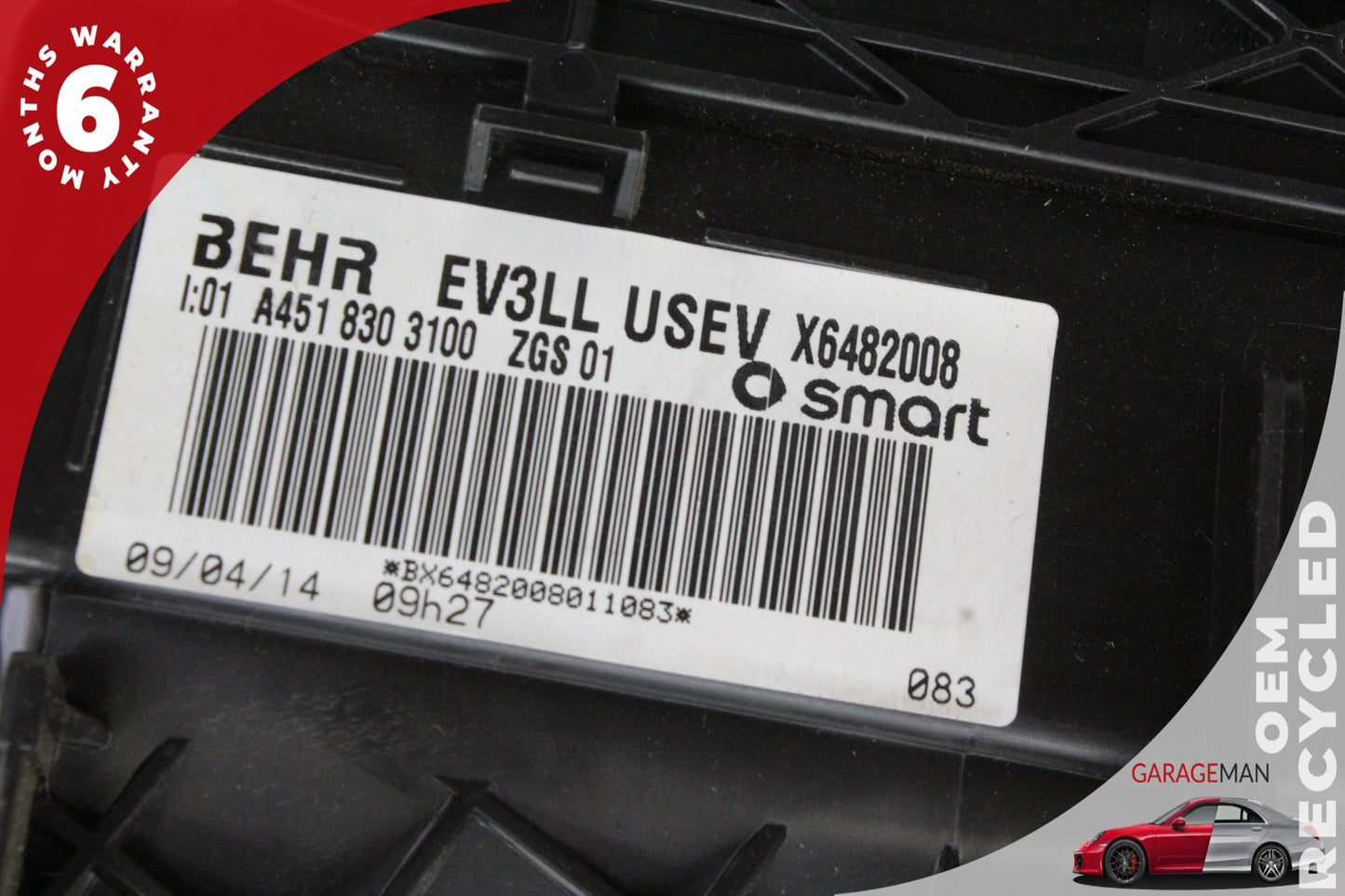 2012-2016 Smart Fortwo W451 Electric Heater Core Blower Element 4518302600 OEM