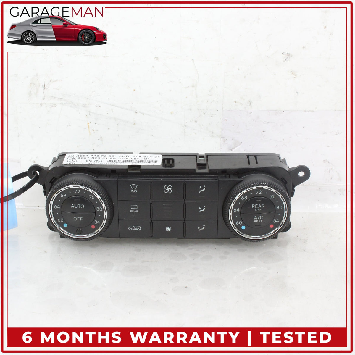 2006-2013 Mercedes W164 ML350 AC Temperature Climate Control Switch Panel OEM