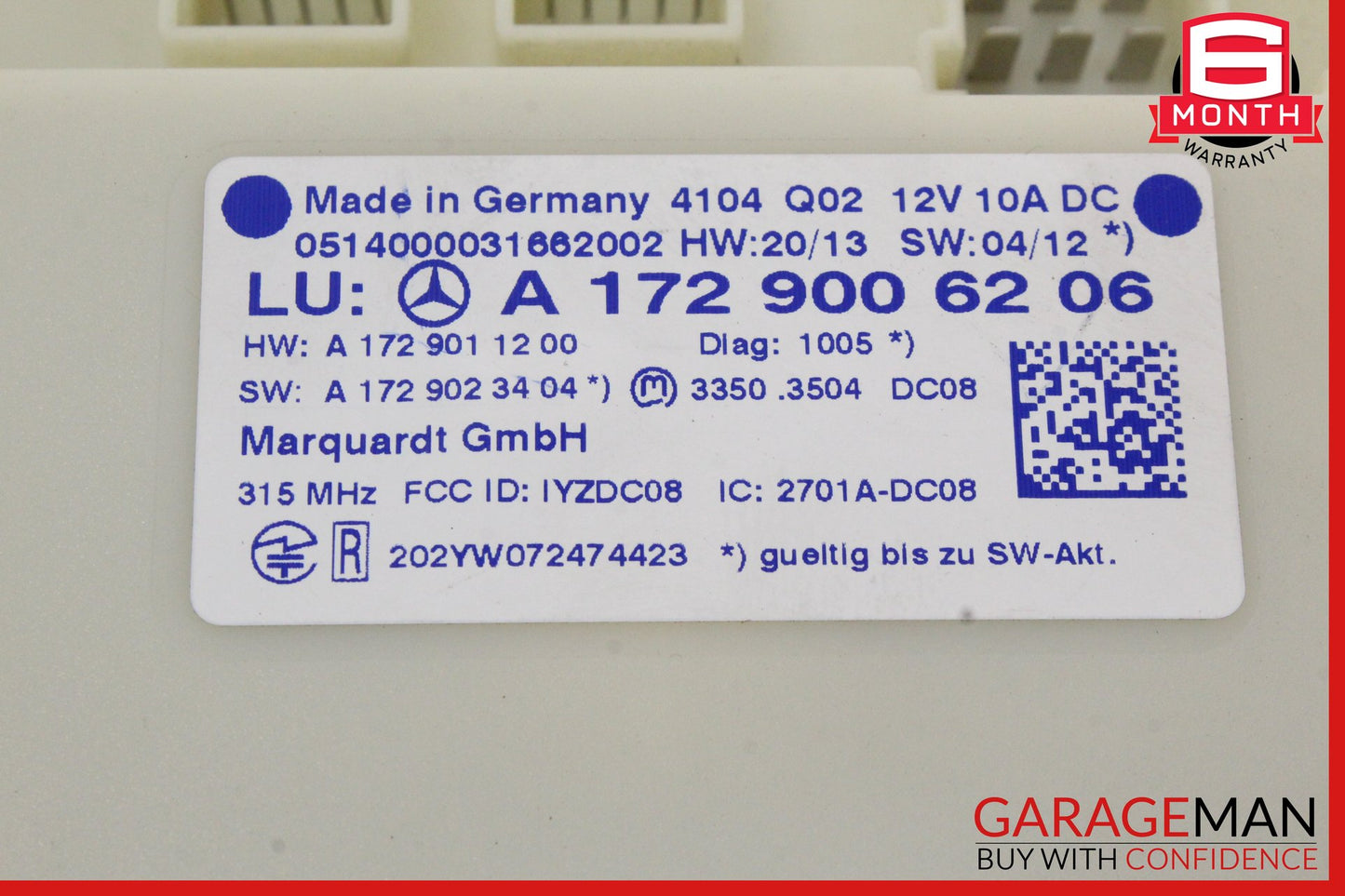2010-2015 Mercedes W204 C250 Keyless Go Entry Control Module Unit 1729006206 OEM