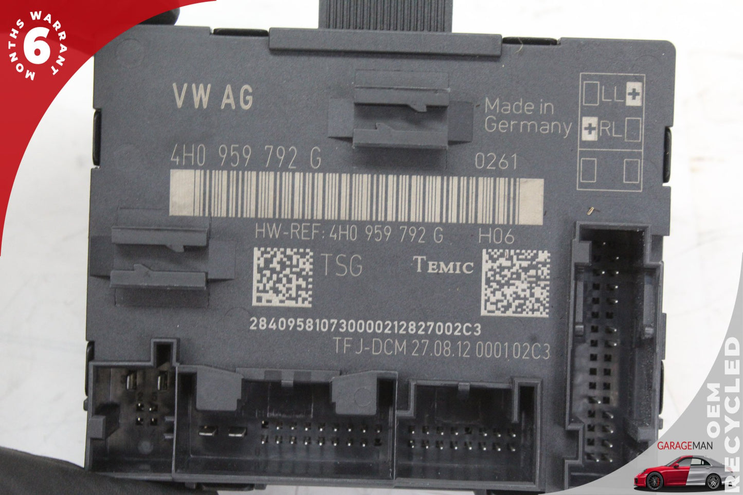 2013-2018 Audi A8 Sedan Right Front Door Control Module 4H0959792G OEM