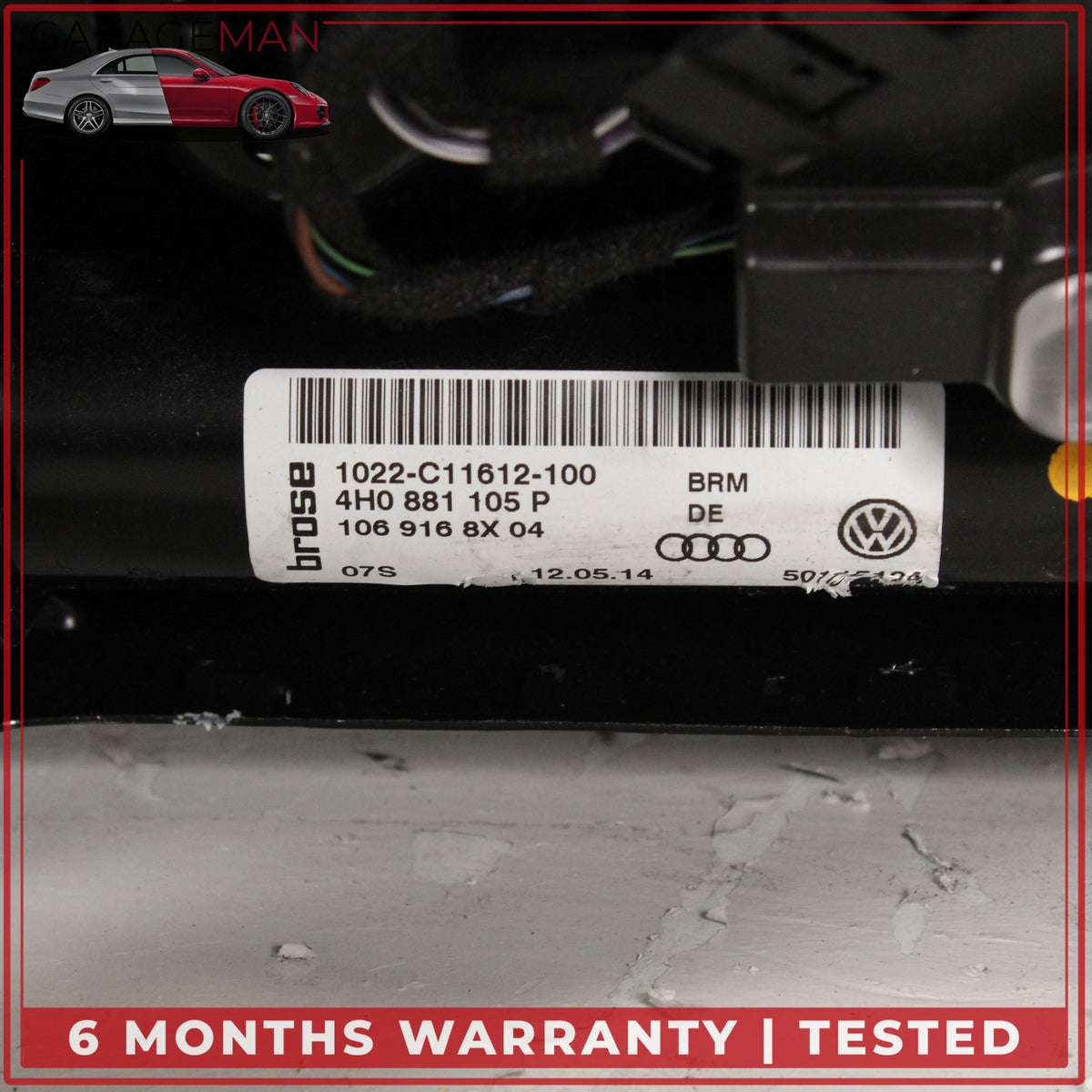 2011-2018 Audi A8 Front Left Side Lower Seat Track Frame Rail w/ Motors OEM